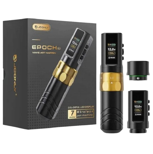JCONLY EPOCH R3 Wireless Tattoo Pen Machine 2.4-4.2MM Strokes 2 Battery Pack | Epoch R3 (Black)