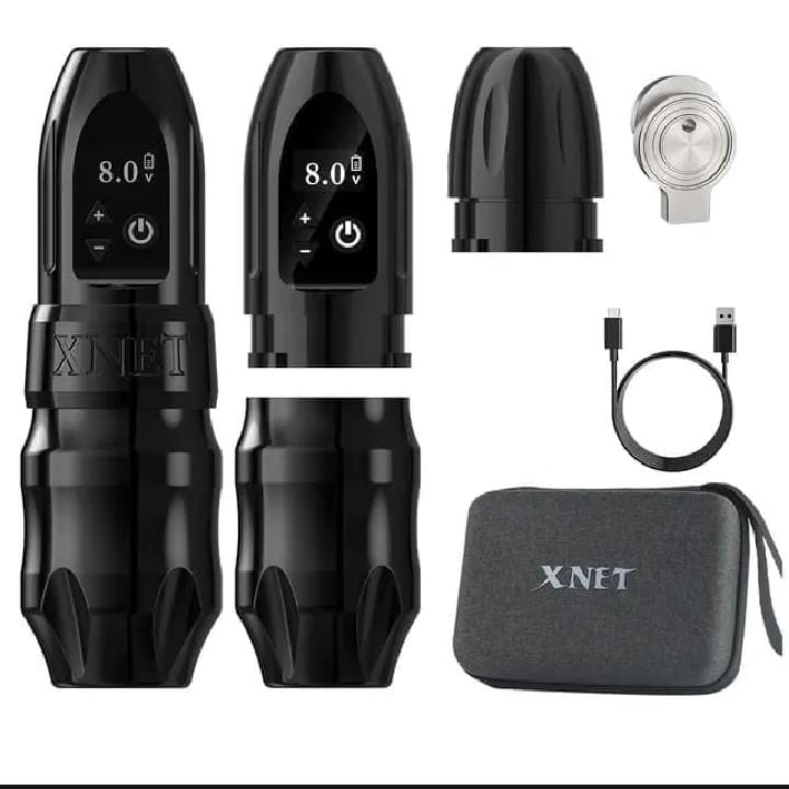 Xnet Titan 2024 Wireless Tattoo Machine Rotary Pen with Extra 38mm Grip Coreless Motor  Makeup Tattoo Machine Pen Kit PMU Permanent Digital LCD Display for Artist Body